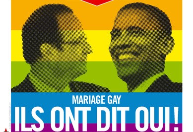Les présidents français et américain, pour le meilleur et pour le pire, soutiennent le mariage Gay. crédit photo: La Une de Libération (journal français) 