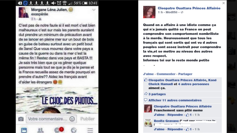 La française, Morgane Léna Julien, « exaspérée » des migrants. Capture : FBI